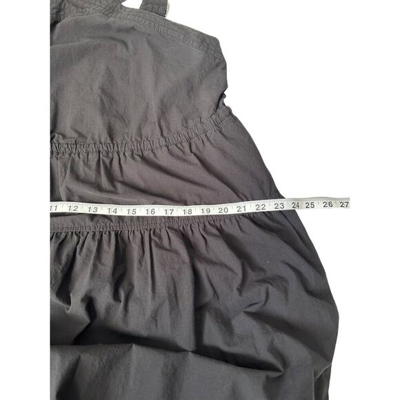 Madewell Dress Womens Size 4 Black Poplin Halter Tiered Criss Cross Midi - Picture 14 of 15
